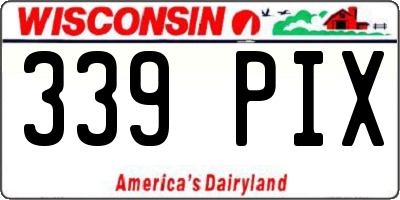 WI license plate 339PIX