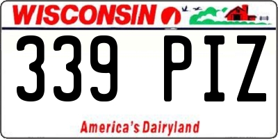 WI license plate 339PIZ
