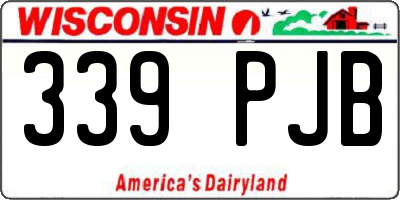WI license plate 339PJB