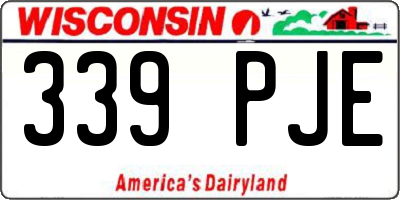 WI license plate 339PJE