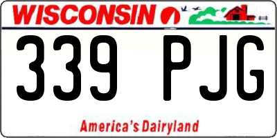 WI license plate 339PJG