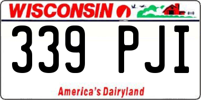 WI license plate 339PJI