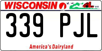 WI license plate 339PJL