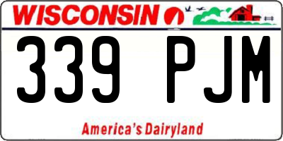 WI license plate 339PJM