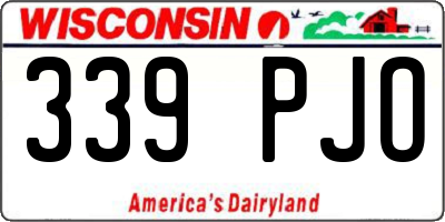 WI license plate 339PJO