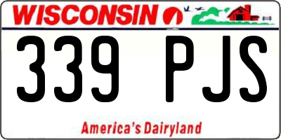 WI license plate 339PJS