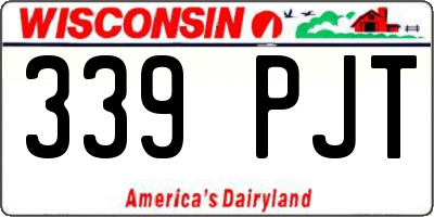 WI license plate 339PJT
