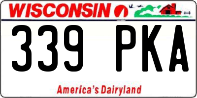 WI license plate 339PKA