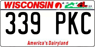 WI license plate 339PKC
