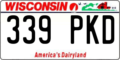 WI license plate 339PKD