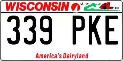 WI license plate 339PKE