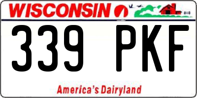 WI license plate 339PKF