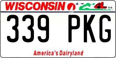 WI license plate 339PKG