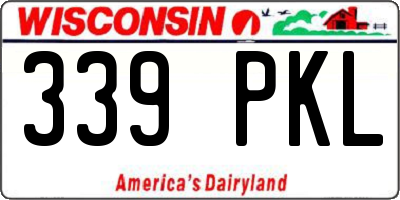 WI license plate 339PKL