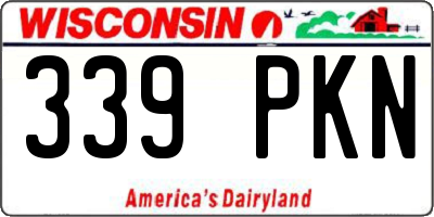 WI license plate 339PKN