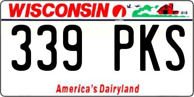 WI license plate 339PKS