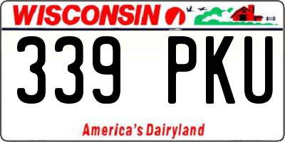 WI license plate 339PKU