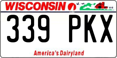 WI license plate 339PKX