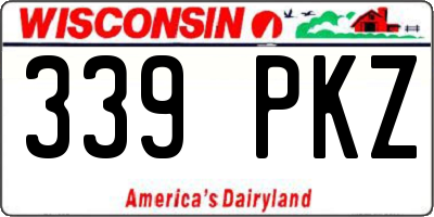 WI license plate 339PKZ