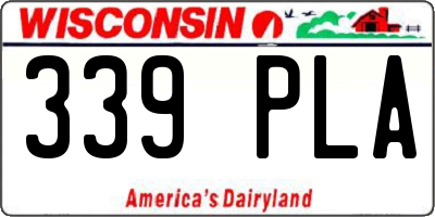 WI license plate 339PLA