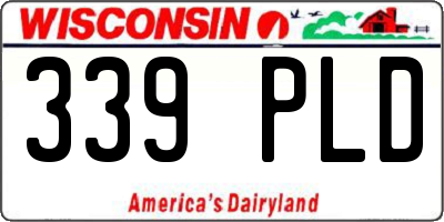 WI license plate 339PLD