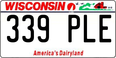 WI license plate 339PLE