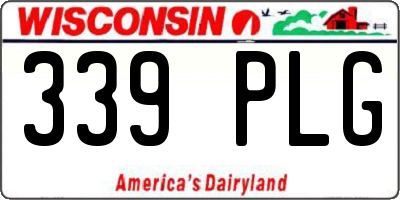 WI license plate 339PLG