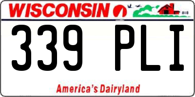 WI license plate 339PLI