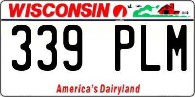 WI license plate 339PLM
