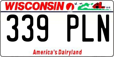 WI license plate 339PLN