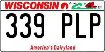 WI license plate 339PLP