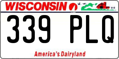 WI license plate 339PLQ