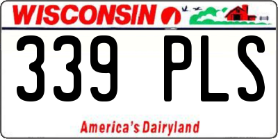 WI license plate 339PLS