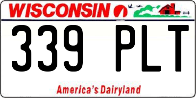 WI license plate 339PLT