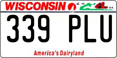 WI license plate 339PLU