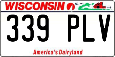 WI license plate 339PLV