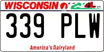 WI license plate 339PLW