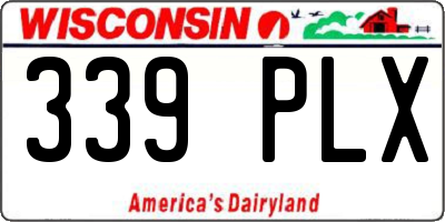 WI license plate 339PLX