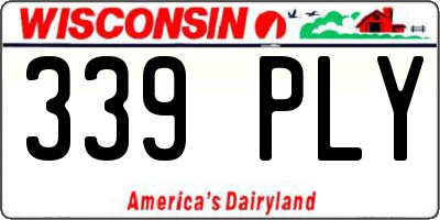 WI license plate 339PLY