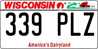 WI license plate 339PLZ