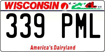 WI license plate 339PML