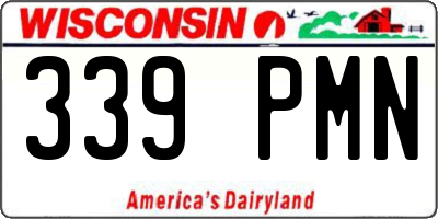 WI license plate 339PMN