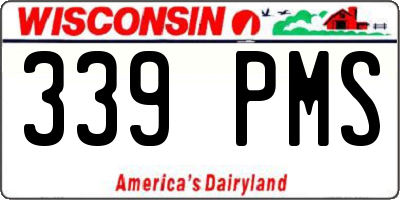 WI license plate 339PMS