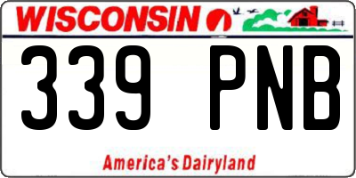 WI license plate 339PNB