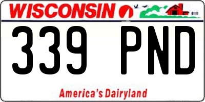 WI license plate 339PND