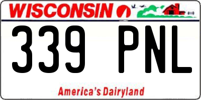 WI license plate 339PNL