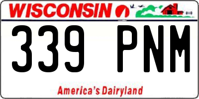 WI license plate 339PNM