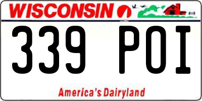 WI license plate 339POI