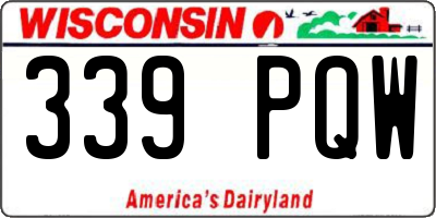 WI license plate 339PQW