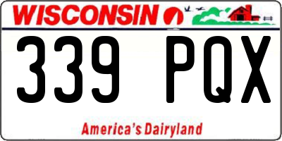 WI license plate 339PQX